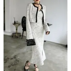 ROYAL PARTY タグ付き　カットツイードアンサンブルワンピース