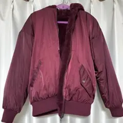 バーガンディ フリースボアジャケット リバーシブル