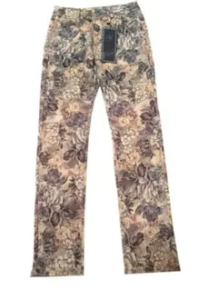 レディース ボトムス デニム 秋冬モデル 花柄ストレートパンツ 70cm