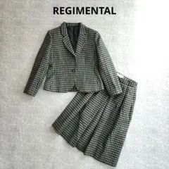 レジメンタル　ツイード地セットアップ　チェック柄　厚手　M