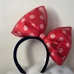 ミニーちゃん　カチューシャ 赤 水玉