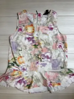 H&M フラワープリント ノースリーブ トップス US 10
