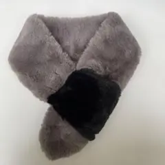 ボアマフラー　グレー&ブラック