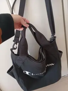 Champion ブラック トートショルダー2ウェイバッグ