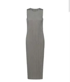 美品☆PLEATSPLEASE ハイネックノースリーブワンピースcoolgray - メルカリ