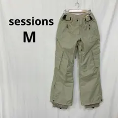 【セッションズ】スノーボードパンツ M 淡いカーキ 多ポケット