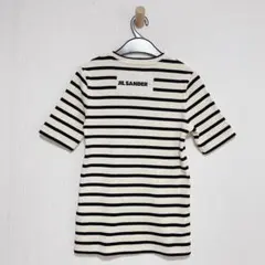 ジルサンダー　アイボリー　黒　ボーダー　Tシャツ　半袖