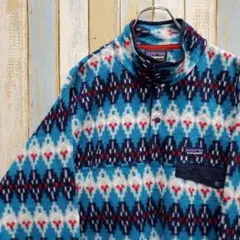 HA92☆パタゴニア☆シンチラスナップT☆ワンポイントロゴタグ☆総柄☆M