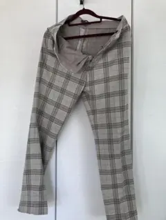 H&M チェック柄 スラックス パンツ スリムフィットのサムネイル