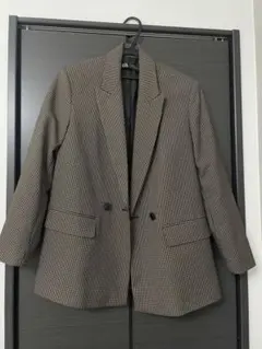 ZARA チェック柄 ダブルブレストジャケット EUR XS