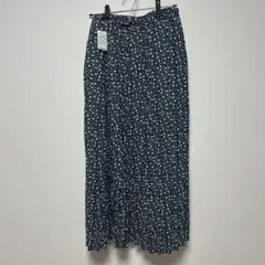 earth music & ecology ブラック 花柄プリーツスカート F