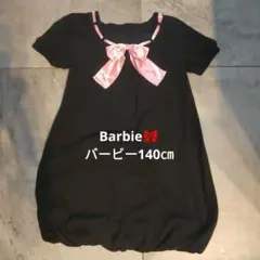 Barbieバービー♡黒 リボン付き 半袖ワンピース