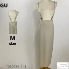 訳あり美品 GU ジーユー サスペンダー付きAラインスカート ロング丈 M