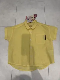 LITTLE FRIEND 半袖シャツ イエロー チェック柄　しまむら