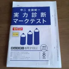 進研ゼミ 中二 全国統一 実力診断マークテスト 8月号　解説付