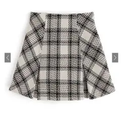 インパン裏地付きツイードチェックミニスカート[tu891]