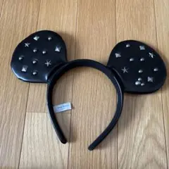 ミッキーマウス耳カチューシャ 黒 スタッズ