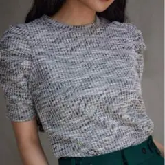 ◎。AZUL by moussy/ツイードカットソー●