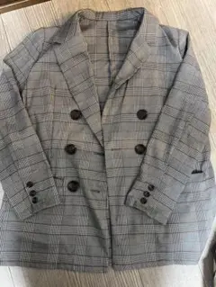 グレー系チェック ダブルブレストジャケット