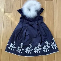 組曲　ネイビー フリル付きドレス