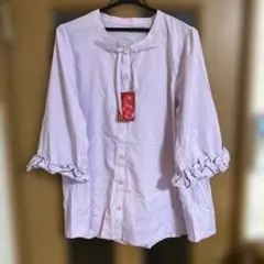 薄紫 五分袖 シャツ 新品タグ付き