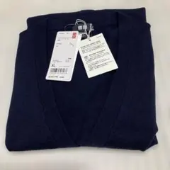 新品UNIQLO エクストラファインメリノウール カーディガン XL ネイビー