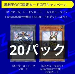 【新品】遊戯王 イーフトコラボ プロモ ネイマール レスキューラビット20セット