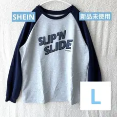 新品未使用 SHEIN ラグランスリーブカジュアルクルーネックスウェットシャツ