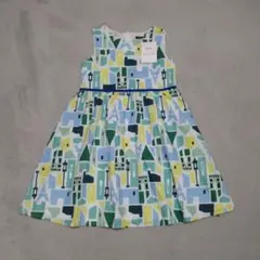 新品✨BeBe 幾何学模様ワンピース ノースリーブ 150cm