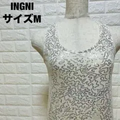 INGNI スパンコールタンクトップ キラキラ シルバー オシャレ M【752】