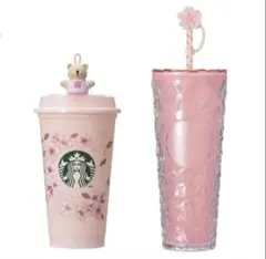 スタバ SAKURA リユーザブルカップ＆ベアリスタ、カラーチェンジタンブラー