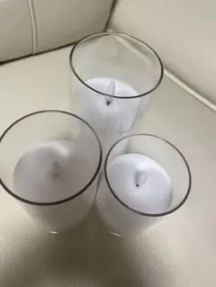 充電式ホワイトキャンドル3個セット