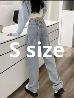 SHIEN ライトウォッシュ ハイウエスト デニムパンツ S