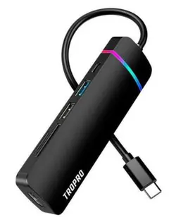 6-in-1 USB C ハブ メモリ RGB LEDライトのサムネイル