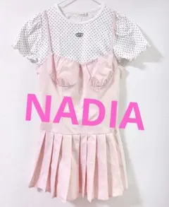 ナディア♡コルセットビスチェ風プリーツワンピース　ピンクのサムネイル