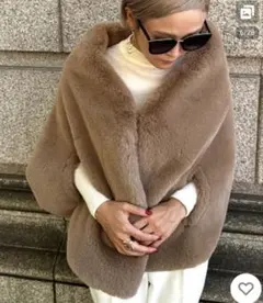 新品タグ付】JENNE ジェンヌ フェイクファー ポンチョコート - メルカリ