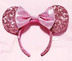 ミニーマウスピンクスパンコールカチューシャ