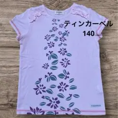 TINKERBELL★半袖Tシャツ★140★花柄★夏★通学★普段着★ピンクのサムネイル