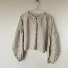 サマンサモスモス　リネン　ベージュブラウス