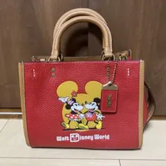 WDW コーチ　coach ディズニー　3wayバッグ　赤色　ミッキー　ミニー