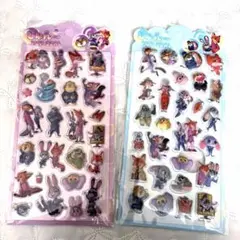 2枚セット　ズートピア　ボンボンドロップ風シール　3Dシール　ぷっくり