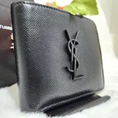 ✨極美品　付属品完備✨サンローラン　二つ折り　キャビアスキン　小銭入れ　YSL