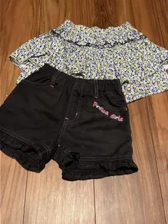 ブラックフリルショートパンツ ２枚セット apres les cours