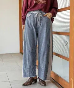 リメイク風コンビバレルパンツ