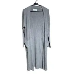 【AZUL BY MOUSSY】リブロングカーディガン グレー 羽織り