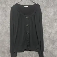 COLZA カットソー カーディガン ブラック カジュアル ストレッチ Mサイズのサムネイル