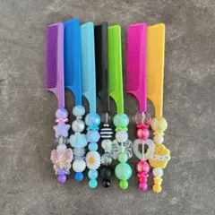 N1245 / カスタムコーム くし 猫ちゃんビーズ リボンビーズ N1245 / カスタムコーム くし 猫ちゃんビーズ リボンビーズ