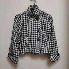 SOLARE ハウンドトゥース クロップドジャケット
