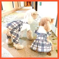 チェック ウエア 犬服 ドッグ ウエア  ボタン  ロンパース 男の子 XS