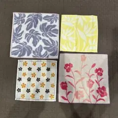 タオルハンカチ 4枚セット 花柄 ボタニカルのサムネイル